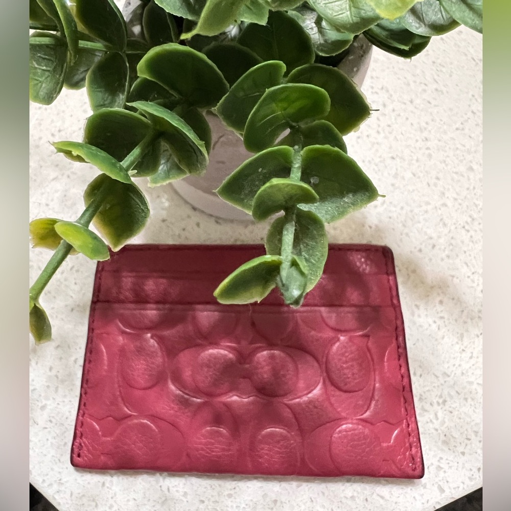 Authentic Pink COACH card holder wallet